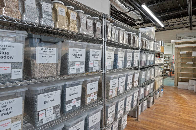 Deco Flake Flooring Samples